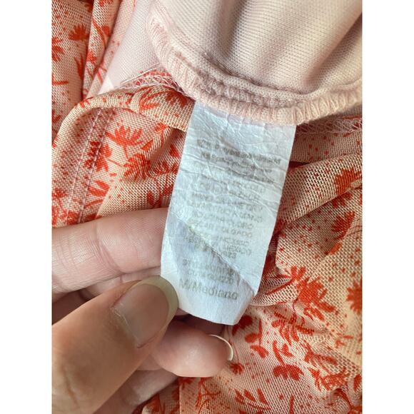 VTG Papaya Y2K Floral Bodycon Mini Dress 2000s M Bratz vibes Paris Hilton style - Picture 6 of 9